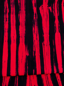 019 Red & Black Paintbrush Strokes Bali Batik Cotton Woven BTY