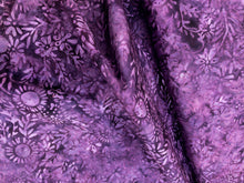 Load image into Gallery viewer, 069 Mono Purple Sunflower Bali Batik Cotton Woven BTY