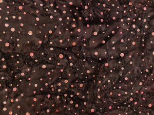 081 Dark Brown Pink Polka Dot Bali Batik Cotton Woven BTY