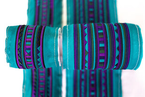 Bali Cotton Batik Strip Kits-02903 Turquoise and Purple