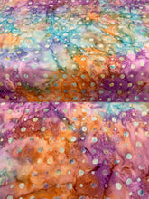 Load image into Gallery viewer, 059 Purple/Orange/Teal Polka Dots Bali Batik Cotton Woven BTY