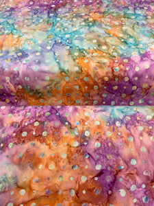 059 Purple/Orange/Teal Polka Dots Bali Batik Cotton Woven BTY