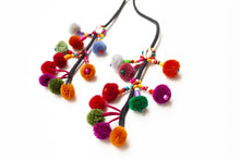 Load image into Gallery viewer, Beaded Pompom Handle-Bright and Earth Tones