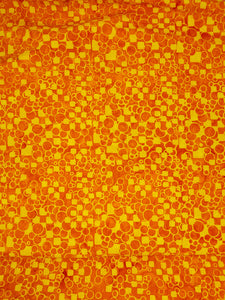 004  Yellow Orange Circle Check Cotton Woven BTY