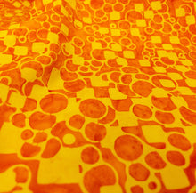 Load image into Gallery viewer, 004  Yellow Orange Circle Check Cotton Woven BTY