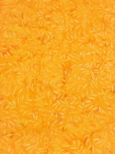 008  Orange Leaf Print Bali Batik Cotton Woven BTY