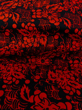 Load image into Gallery viewer, 022 Red Flower Basket on Black Bali Batik Cotton Woven BTY