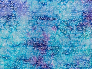 051 Aqua Purple Diamond Dot Bali Batik Cotton Woven BTY
