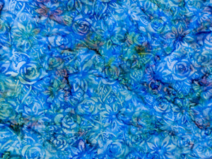 056 Blue Rose Allover Bali Batik Cotton Woven BTY