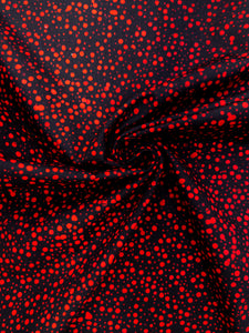 074 Black with Small Red Dots Bali Batik Cotton Woven BTY