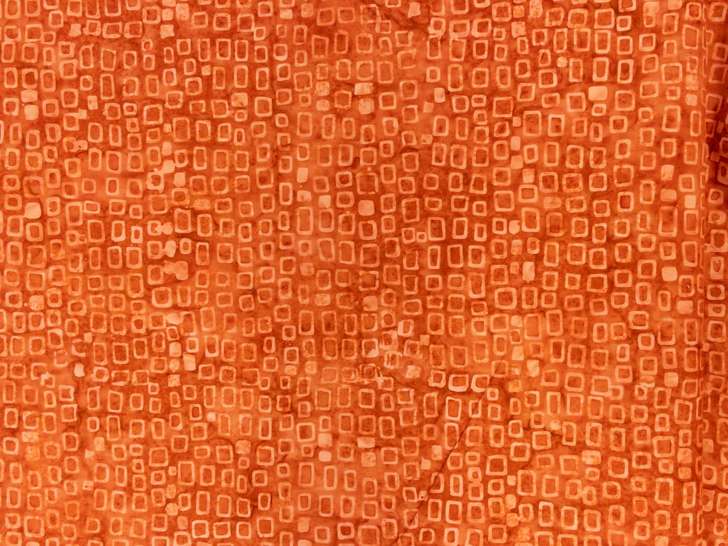 078 Rust Mono Square Pattern Bali Batik Cotton Woven BTY