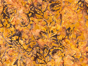 088 Golden Brown Foliage Bali Batik Cotton Woven BTY