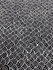 093 Black White Wave Pattern Bali Batik Cotton Woven BTY