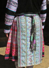 Load image into Gallery viewer, Hill Tribe Cross Stitch Skirt Pieces-Blue, Turquoise and Purple