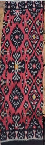 Bali Ikat #3 Red, Black and Silver