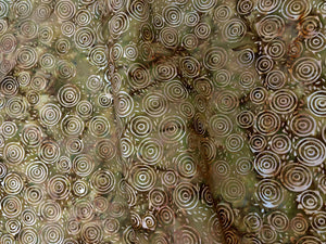 028 Olive Green Circles Bali Batik Cotton Woven BTY