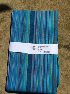 Woven Stripe Cotton - Wide Blue Aqua/Lime 01156