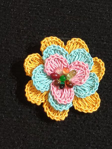 Pins Made by Hand Crochet with Beads