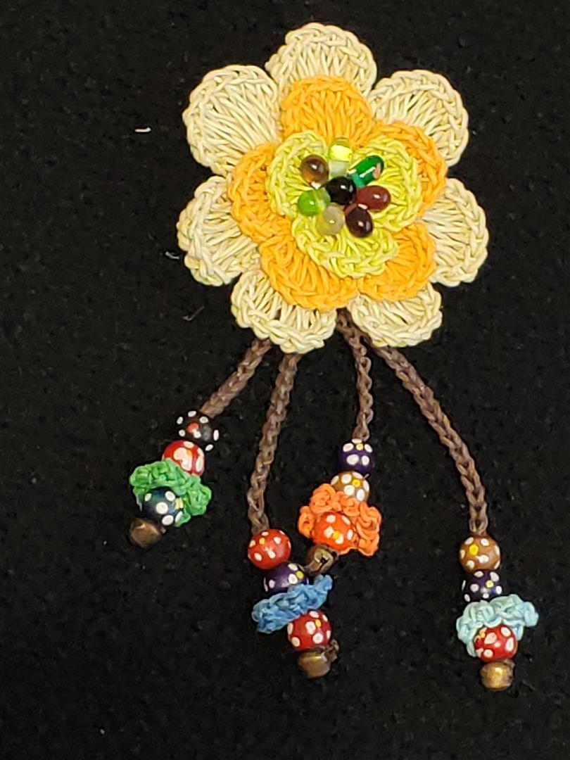 Pins Made by Hand Crochet with Hanging Beads – Spirit of the Artisan
