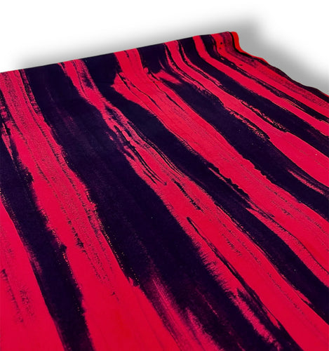 019 Red & Black Paintbrush Strokes Bali Batik Cotton Woven BTY