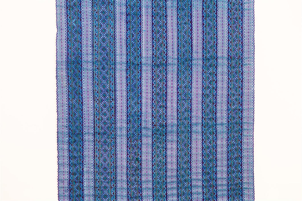 Hill Tribe Cross Stitch Skirt Pieces-Blue, Turquoise and Purple