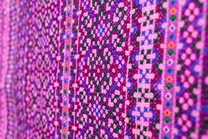 Hill Tribe Cross Stitch Skirt Pieces-Pink and Purple