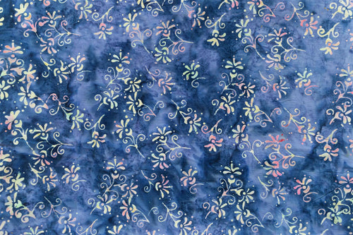 055 Bali Batiks Blue Jean Spring Floral