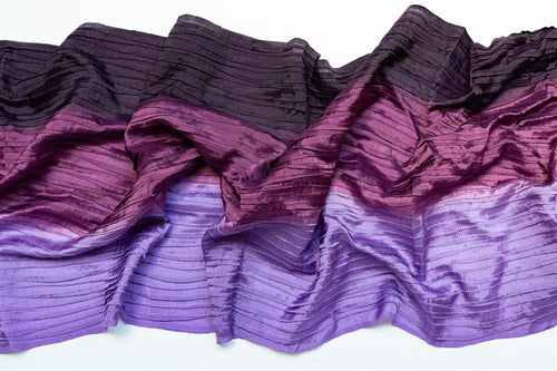 Chinese Silk Hand Painted Pintuck-Purple to Plum