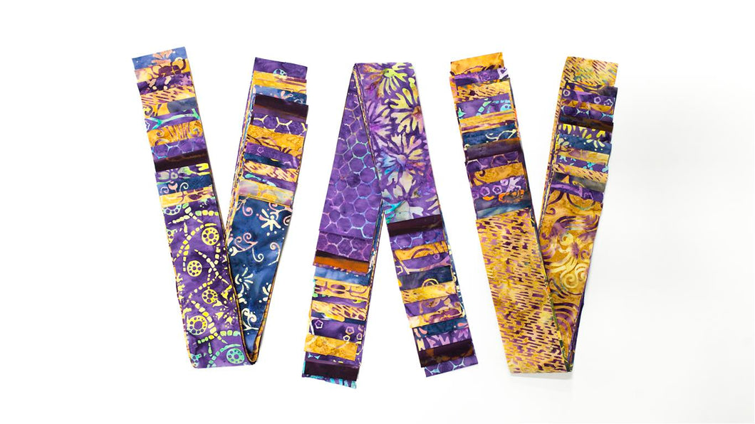 Bali Cotton Batik Strip Kits-02902 Purple, Gold