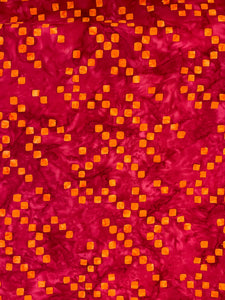 017 Red & Orange Check Bali Batik Cotton Woven BTY