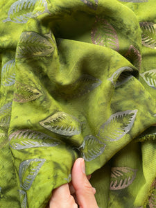 Rayon Bali Batiks Green Leaves #096